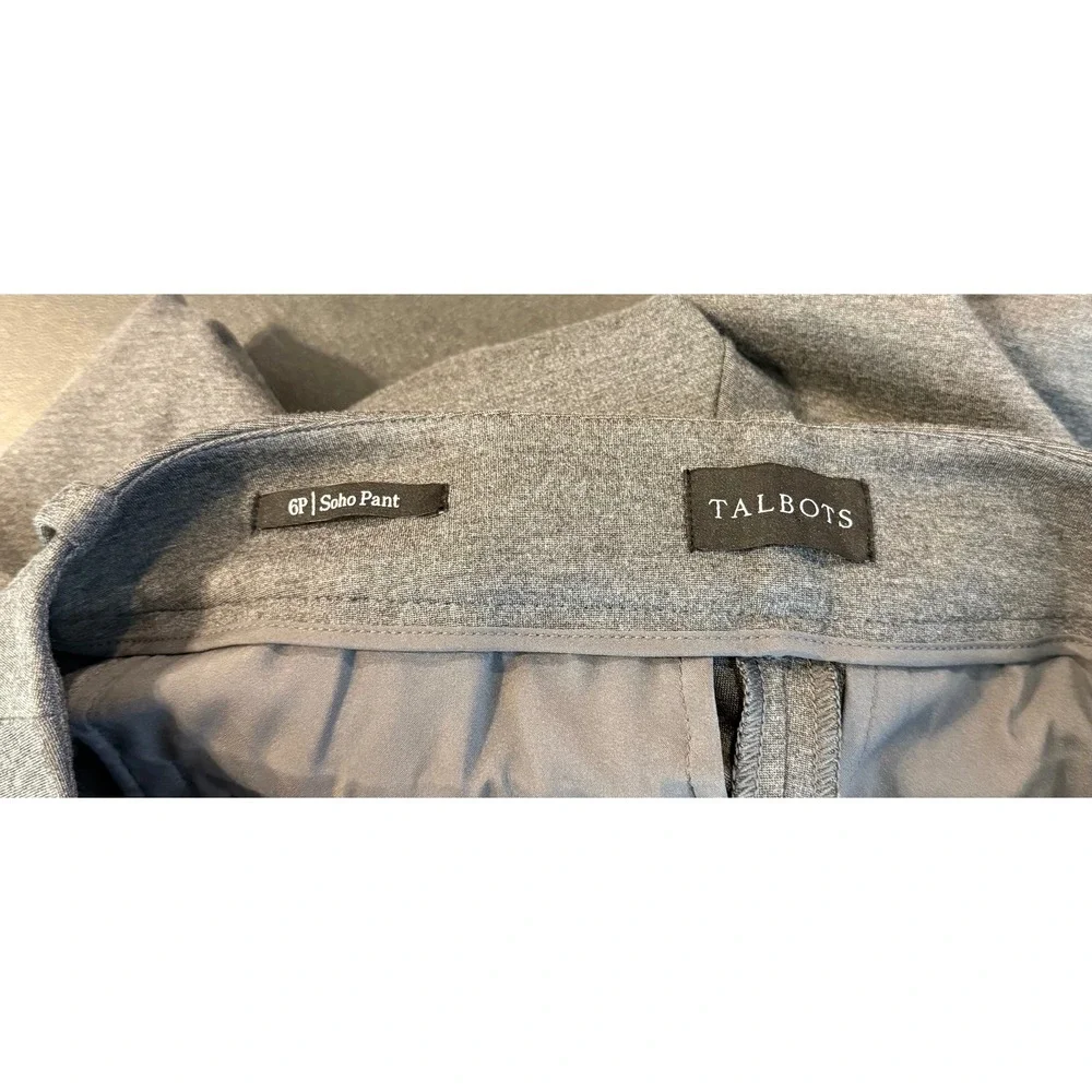 Talbots Womens 6P Soho Pant Gray Stretch Straight Leg Professional Trousers Chic